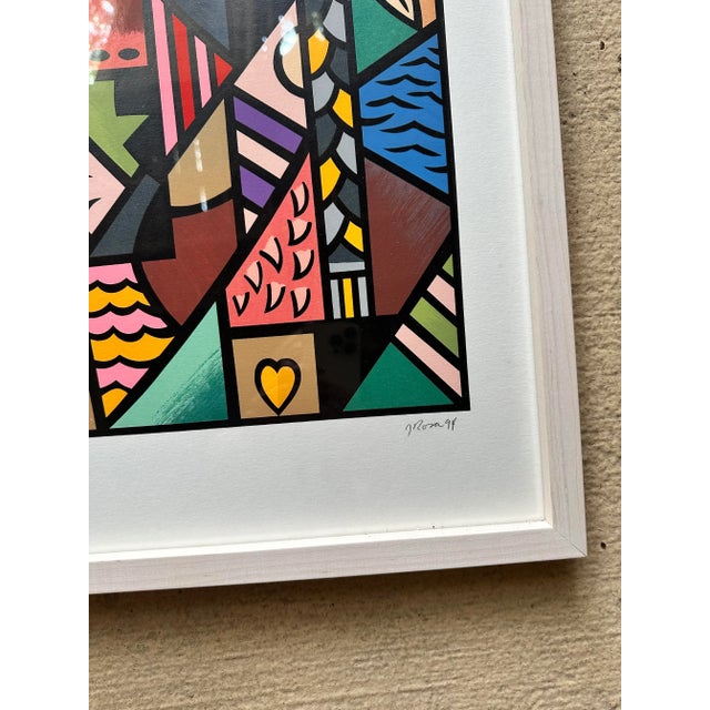 Multicolored Postmodern Cubist Print, Signed For Sale - Image 4 of 6