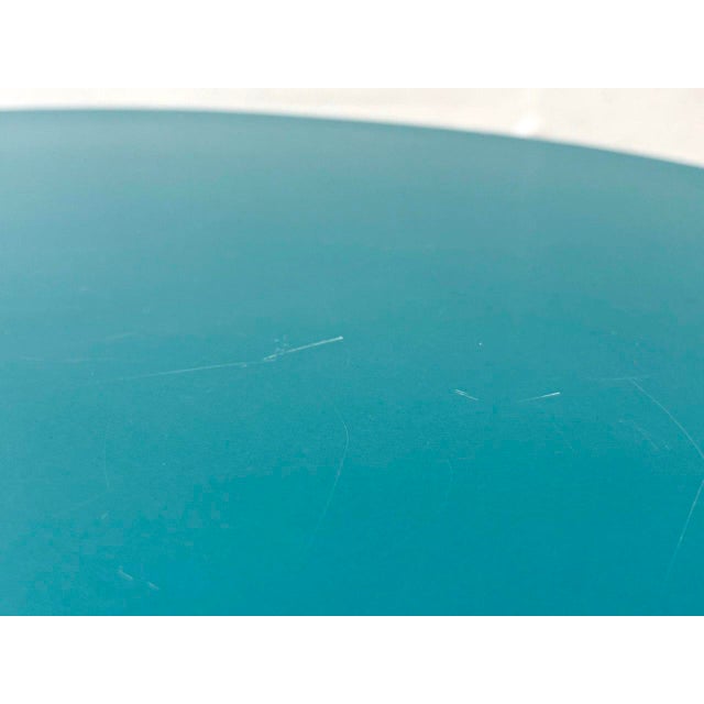 Bauhaus Loop Table with Petrol-Colored Resopal Coating, 1960s For Sale - Image 13 of 17