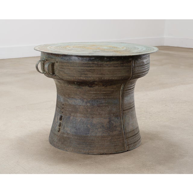 Southeast Asian Bronze Elephant Rain Drum Drinks Table 2 Ft For Sale - Image 18 of 18