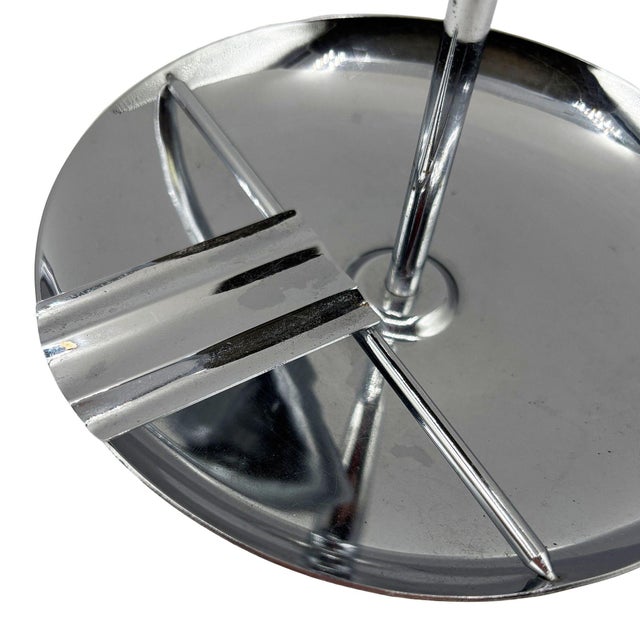 Chrome Early Mid 20th Century Chrome and Bakelite Ashtray W/ Pull-Match Dispenser For Sale - Image 8 of 9