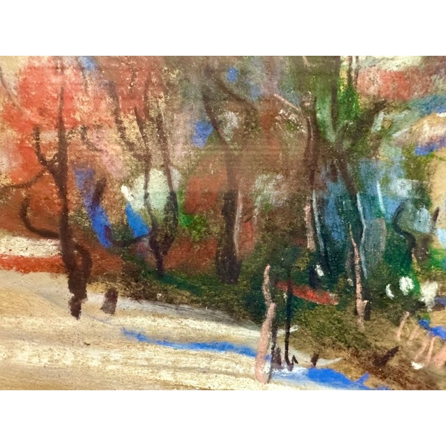 Impressionist Mid 20th Century Walter Emerson Baum Delaware Valley Winter Scene in Pastels For Sale - Image 3 of 7