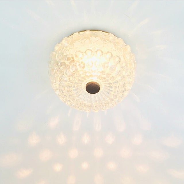 Glass 1960s Mid-Century Modern Diamond Glass Wall Light or Flush Mount/Ceiling Light From Limburg For Sale - Image 7 of 10