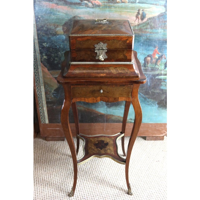 Wood Jewelry Box on Stand, 19th Century For Sale - Image 7 of 10