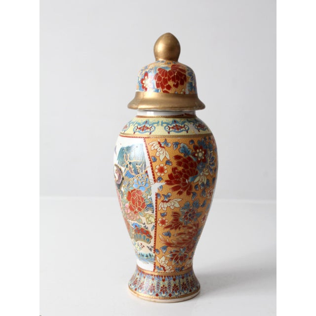 Chinoiserie Vintage Chinese Famille Rose Porcelain Ginger Jar With Birds & Peonies For Sale - Image 3 of 11