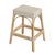 Wood Robias 24.5 in. Seat Height Rectangular Rattan Backless Counter Stool with Footrest, White/Tan Dot / Natural Rattan Frame For Sale - Image 7 of 7