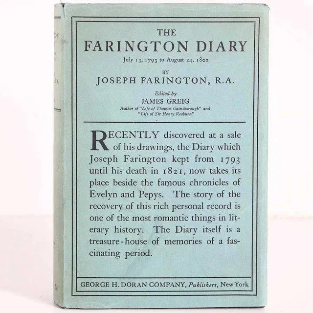 Paper Vintage The Farington Diary Volume 1 by Joseph Farington, R.A. Book For Sale - Image 7 of 9