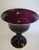 Gorgeous classic form vintage Murano glass amethyst tazza on stem and footed base with white glass trim. Attributed to...