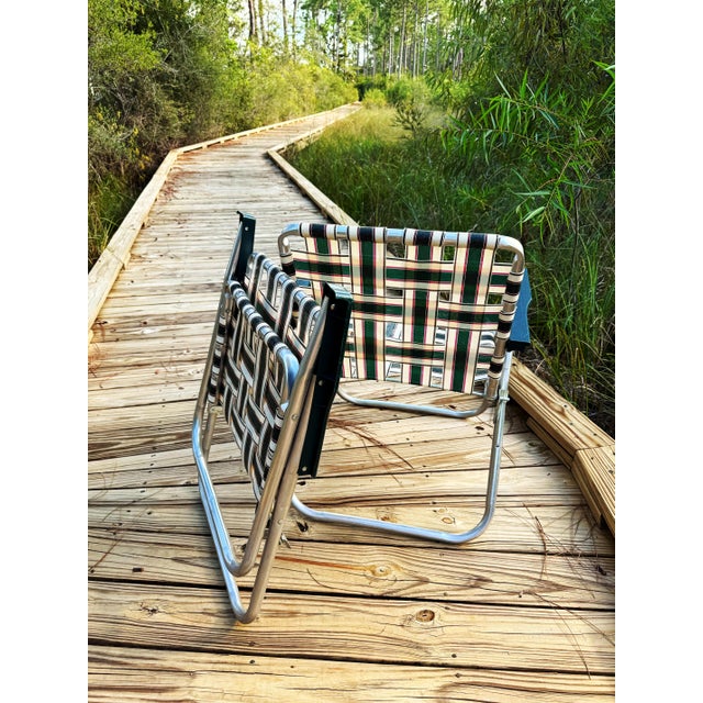 Vintage Rio Backyard Collection Aluminum Webbed Patio Chairs, Pair For Sale - Image 13 of 14