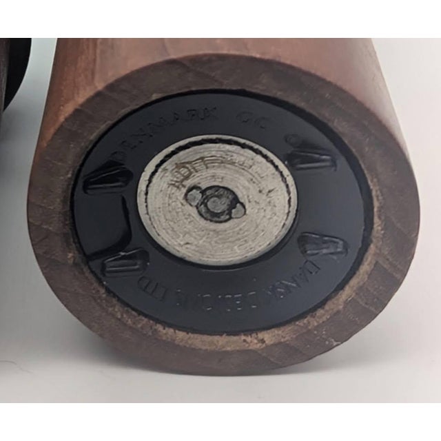 1970s Dansk Teak Wood Salt Shaker & Pepper Mill Designed by Gunnar Cyrén, a Pair For Sale - Image 11 of 13