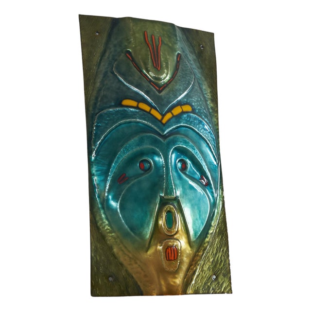 Enameled Mask by Franco Bastianelli for Laurana Pesaro, 1950s For Sale