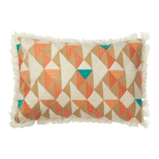 Justina Blakeney X Loloi Orange / Multi 18" X 18" Cover with Down Pillow For Sale