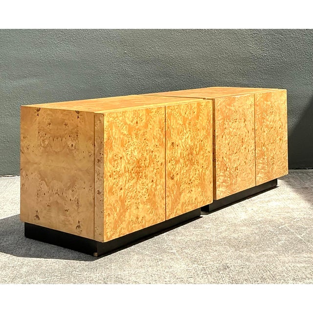 Mid-Century Modern Vintage 1970s Burl Nightstands After Baughman - A Pair For Sale - Image 3 of 12