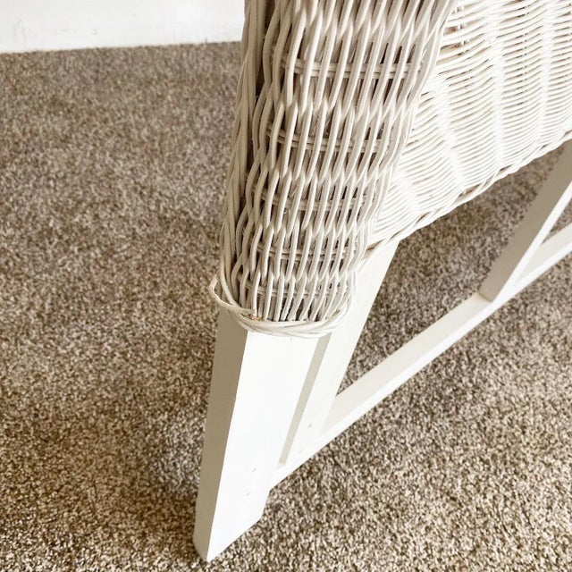 Boho Chic White Wicker Queen Size Headboard Chairish