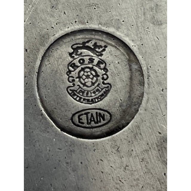 Mid Century Modern Rose International Etain French Pewter Scalloped Lobed Metal Bowl, France For Sale - Image 12 of 13