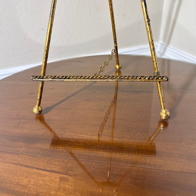 Vintage Italian Gilt Tole Table Easel For Sale - Image 4 of 6