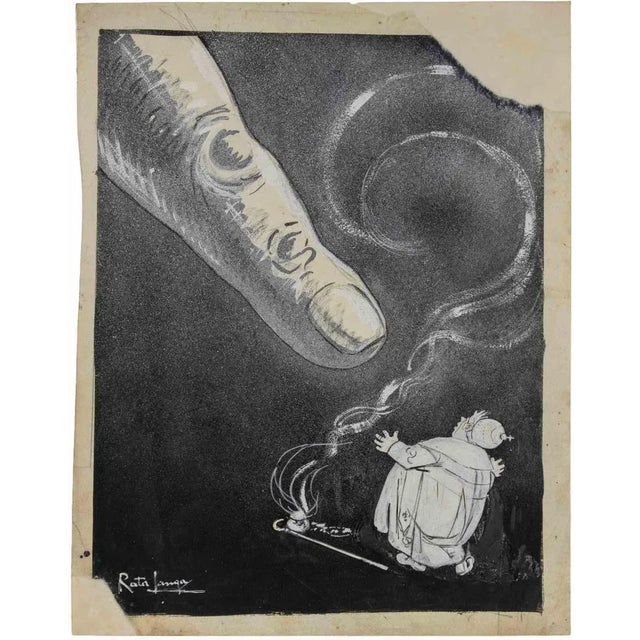 The punishment is a modern artwork realized by Gabriele Galantara (1865-1937) in 1909. Watercolor, ink and pencil on...