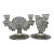 Vintage Pressed‑Glass Candlesticks With Etched Leaf Bases — Pair For Sale