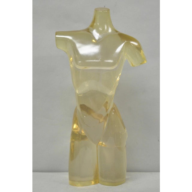 Vintage Mid Century Italian Modern Lucite Acrylic Nude Bust Modernist Sculpture For Sale - Image 15 of 18