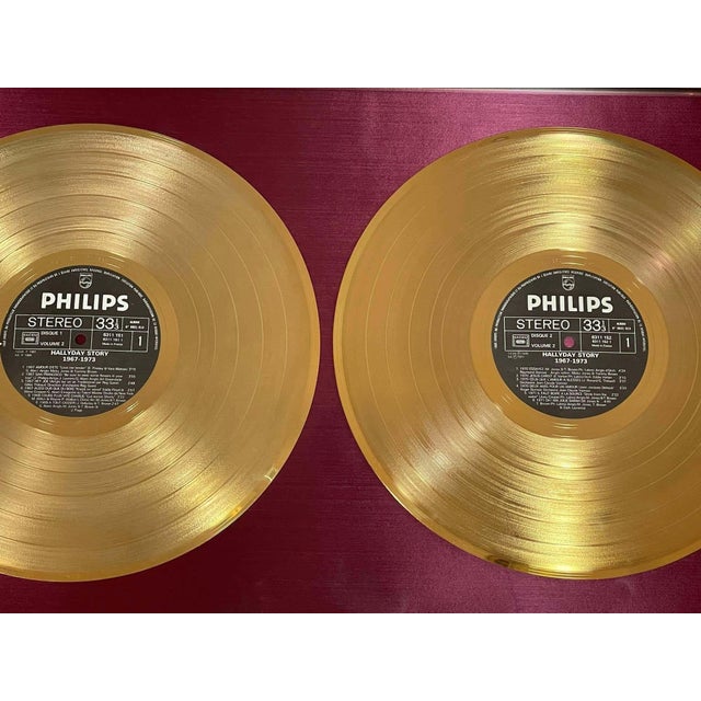French Official Gold Record Award France Johnny Halliday Story 1967-1973 Vol.2 For Sale - Image 3 of 16