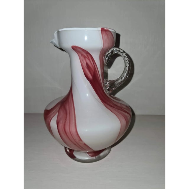 Red White & Red Glass Carafe, 1950s For Sale - Image 8 of 8