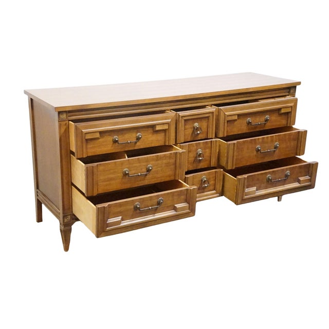 Wood Thomasville Furniture Milano Collection Italian Mediterranean Style 64" Triple Dresser 532-4 For Sale - Image 7 of 15