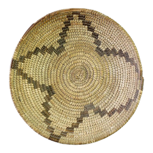Antique Southwest Navajo Decorated Low Basket Circa 1920