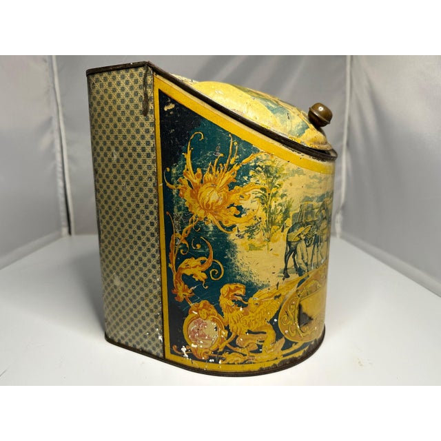 Antique Tin Litho General Store Canister: Spanish Mexico Theme For Sale - Image 6 of 10