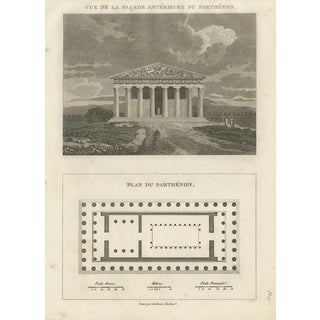 Tardieu, Parthenon, Athens, 1825, Engraving For Sale