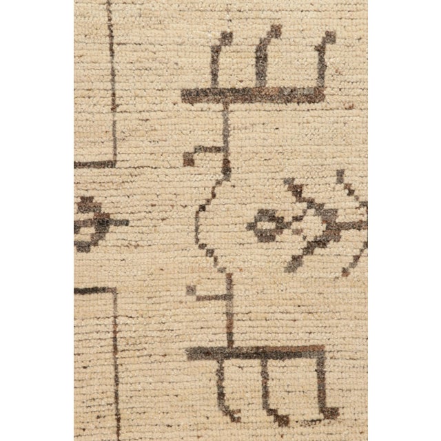 Modern Rug & Kilim’s Modern Classics Rug in Beige With Brown Geometric Patterns For Sale - Image 3 of 7