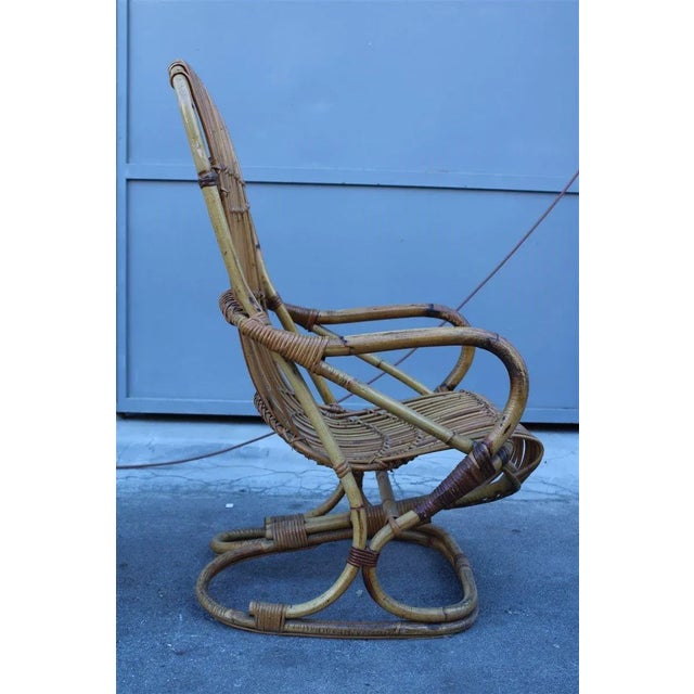 Tito Agnoli Set of Italian Bamboo Lounge Chairs by Tito Agnoli, 1950s For Sale - Image 4 of 11