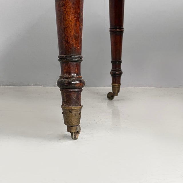 Italian Desk in Wood with Drawers and Brass Handles, Late 1800s For Sale - Image 17 of 18