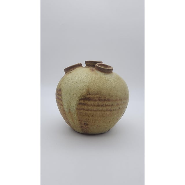 Mid 20th Century Studio Pottery Bud Vase With 4 Openings For Sale - Image 11 of 12