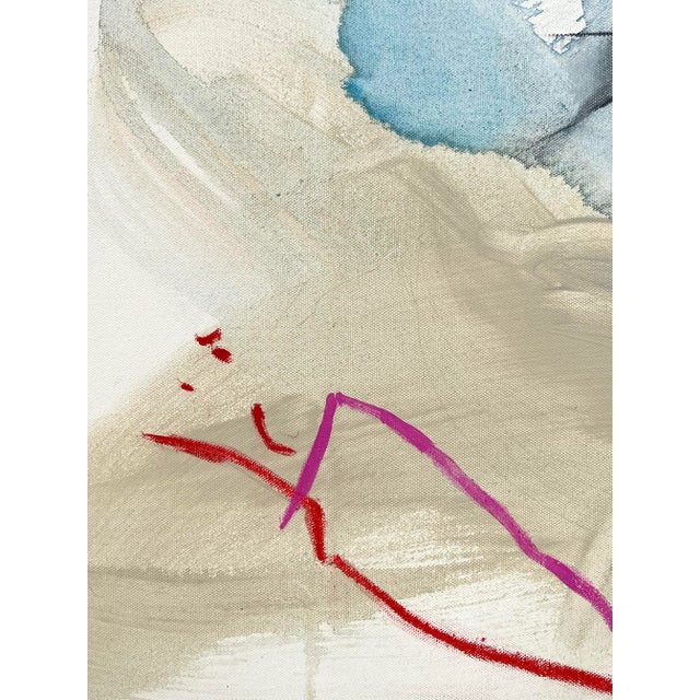 Abstract Contemporary Abstract Acrylic, Oil Pastel and Charcoal on Canvas Painting "Ocean View" by Adrienn Krahl For Sale - Image 3 of 7