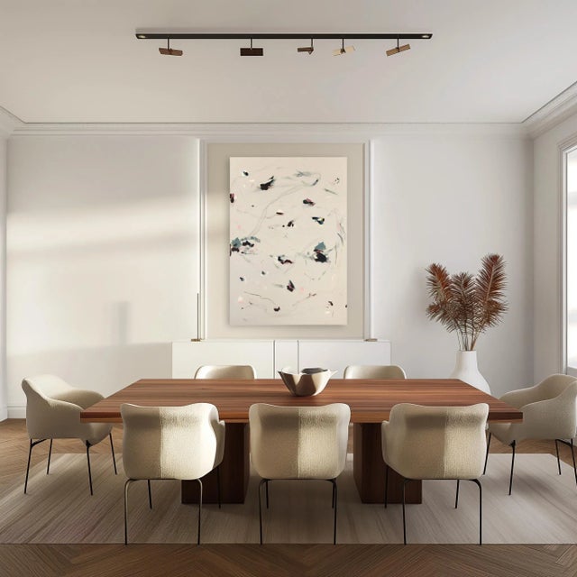 Tan Paper Thin - Large Minimalist Abstract Painting on Natural Canvas Original Artwork by Taylour Martin For Sale - Image 8 of 9