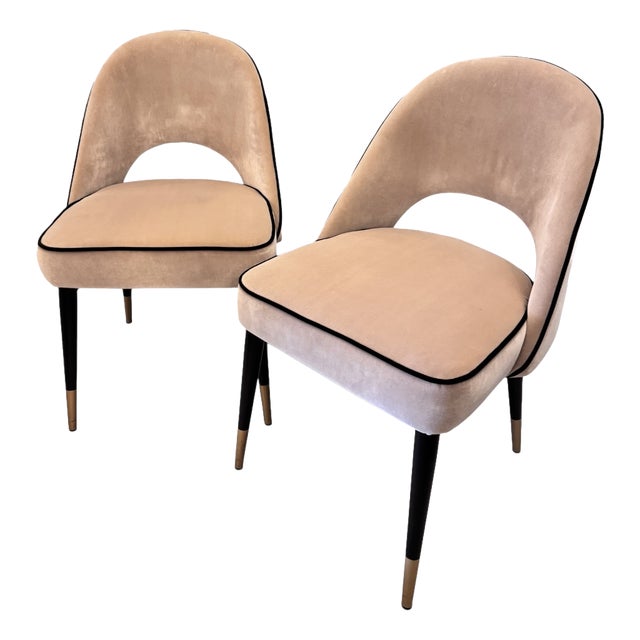 Cliff Collection Dining Chairs in Alcantara Suede from Eichholtz, 2000s, Set of 2 For Sale