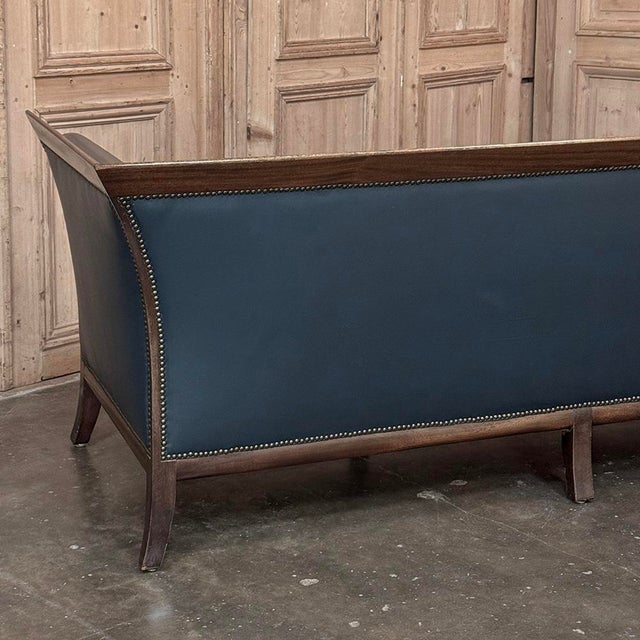 French Directoire Style Mahogany and Leather Canapé ~ Sofa For Sale - Image 17 of 18