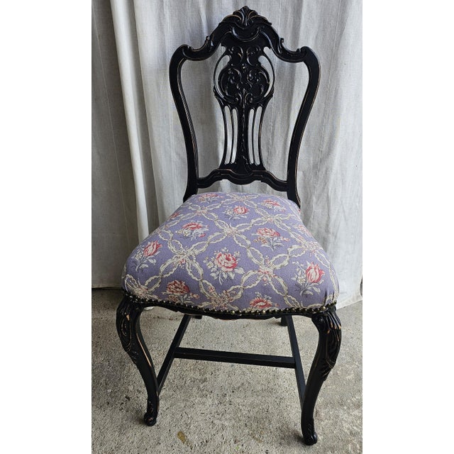 Black Vanity With Chair, 1930s Parisian, Romantic Style For Sale - Image 15 of 18
