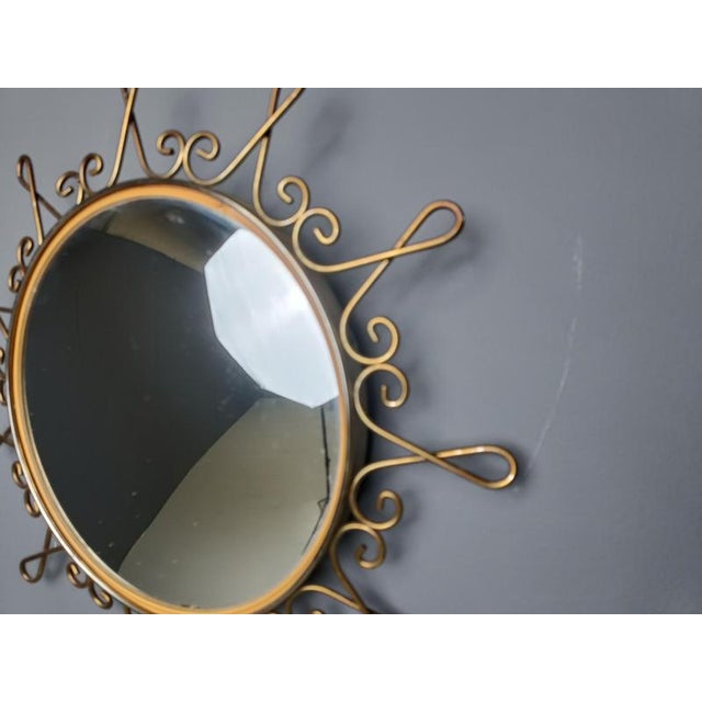 Vintage Brass Sunburst Mirror, 1970s For Sale - Image 11 of 12