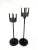 Modern Gothic Medieval Cast Iron Candle Holders - Pair of 2 For Sale - Image 11 of 13