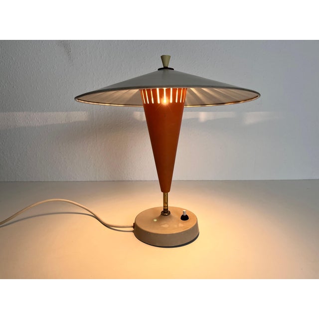 Red Mid-Century Table Lamp Made in the GDR, 1960s For Sale - Image 8 of 10