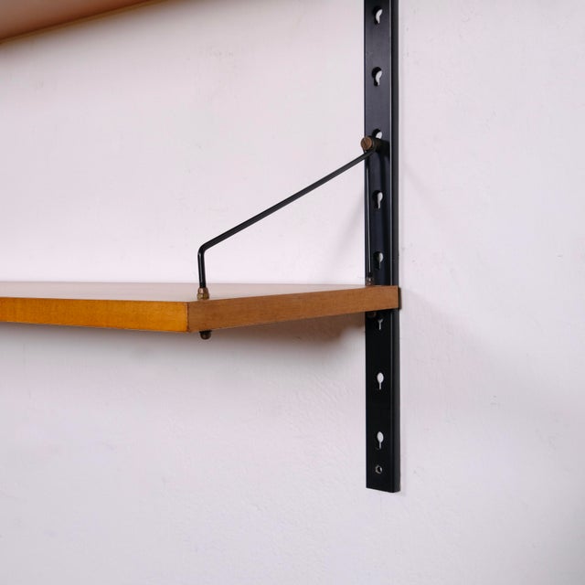 Black Scandinavian Wall-Mounted Bookcase, 1960s For Sale - Image 8 of 18
