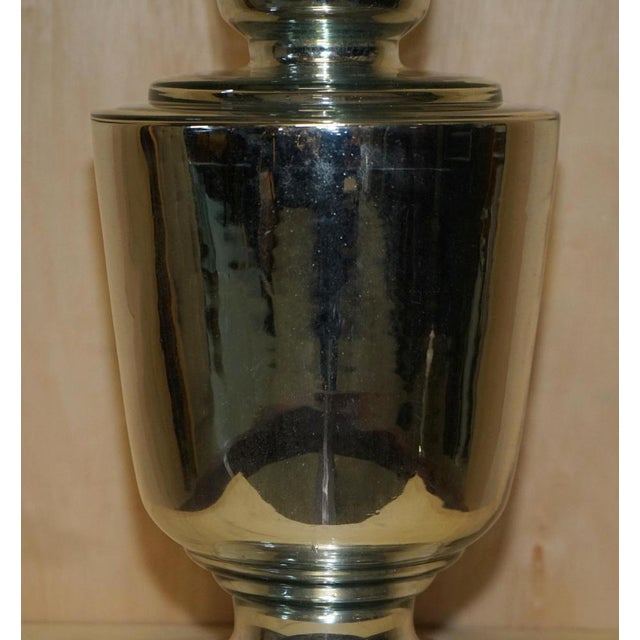 Large Vintage Mirrored Glass Tables Lamps, Set of 2 For Sale - Image 14 of 18