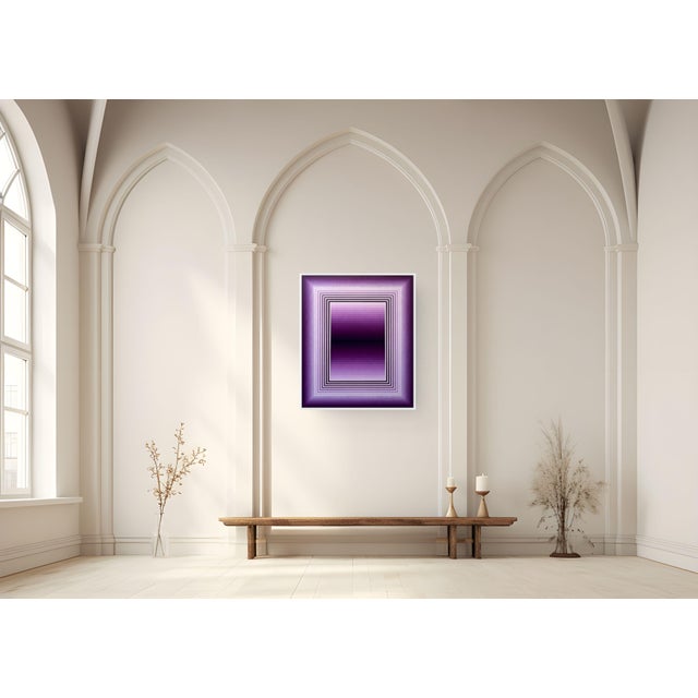 Contemporary Abstract Acrylic on Canvas "Extended Light (Cobalt Violet)" by Andy Harwood For Sale - Image 4 of 5
