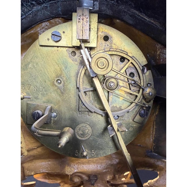 French Gilt-Bronze and Patinated Bronze Figural Mantel Clock with Equestrian Boy from Les Japy Fils, 1850s For Sale - Image 17 of 18