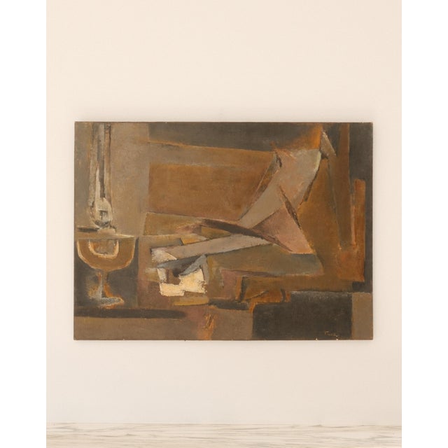 A refined still life by Marcel Fiorini, a French artist associated with the postwar School of Paris and widely recognized...