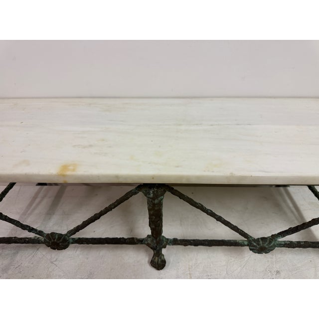 Bronze and Marble Wall-Mounted Console in the style of Giacometti, 1960s For Sale - Image 10 of 15