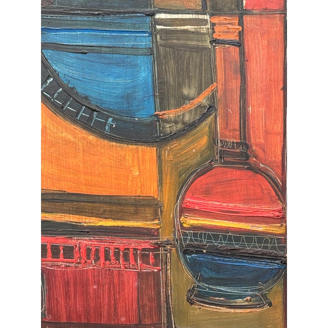 Mid-Century Modern Mid 20th C. Cubist Still Life - Original Oil on Board in Period Frame For Sale - Image 3 of 8