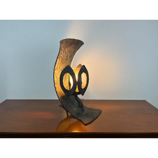 Hammered Iron and Glass Table Lamp, 1960s For Sale - Image 9 of 9