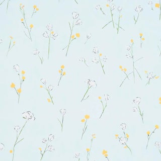 Schumacher Alex's Floral Wallpaper in Mist Blue For Sale