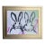 Original Bunny Painting Modern Minimalist Rabbit Art Framed Acrylic on Canvas Board Wall Art by Tatiana Duperault For Sale